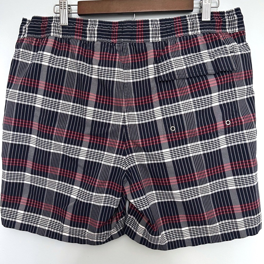 Brooks Brothers Men's Medium Swim Trunks‎ NWOT blue red plaid shorts - Picture 2 of 6